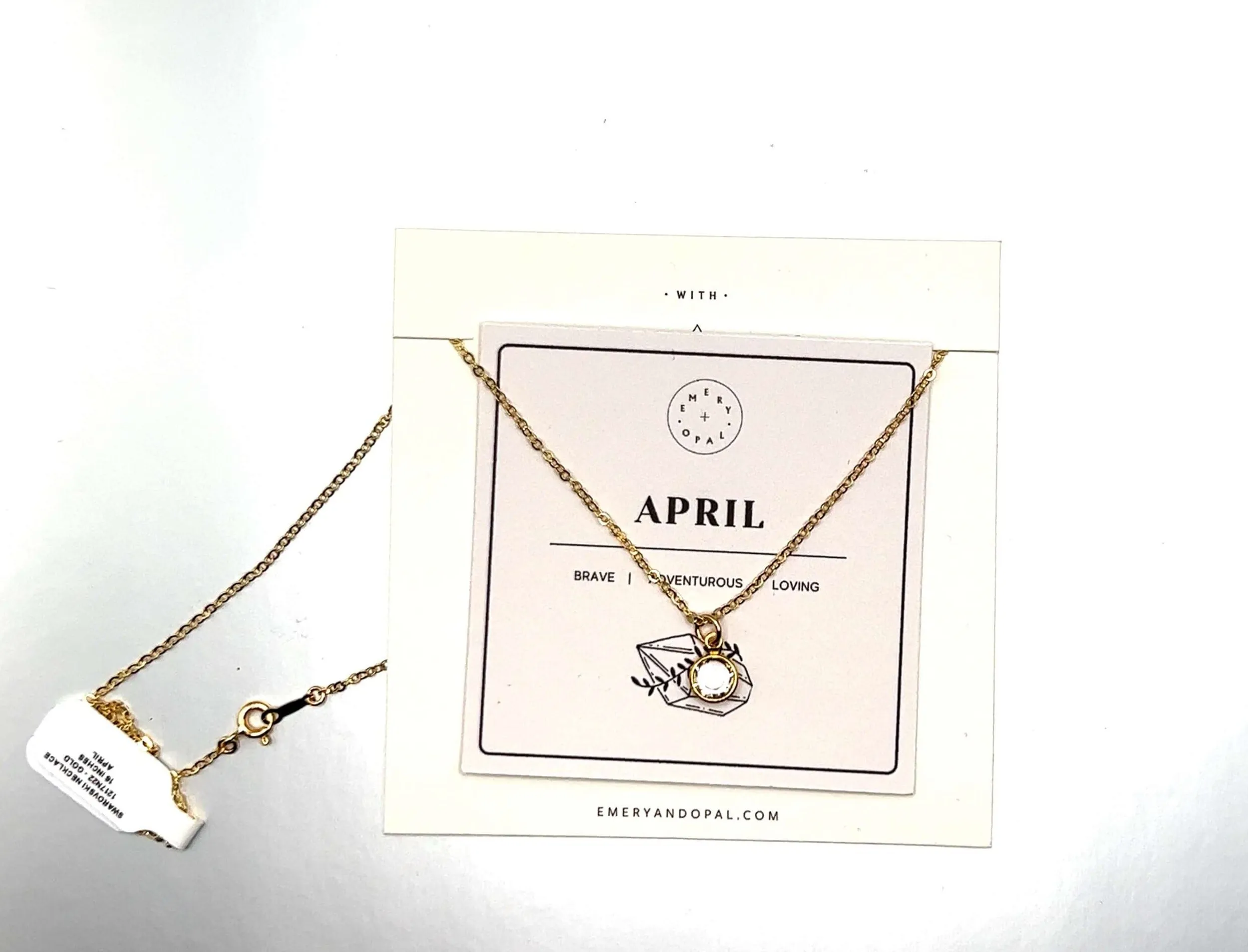 April Swarovski Birthstone Necklace - 14k Gold-Filled