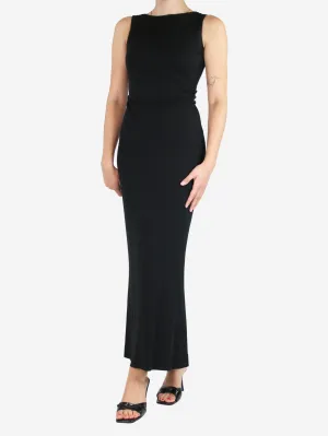 Black sleeveless midi dress - size UK 8