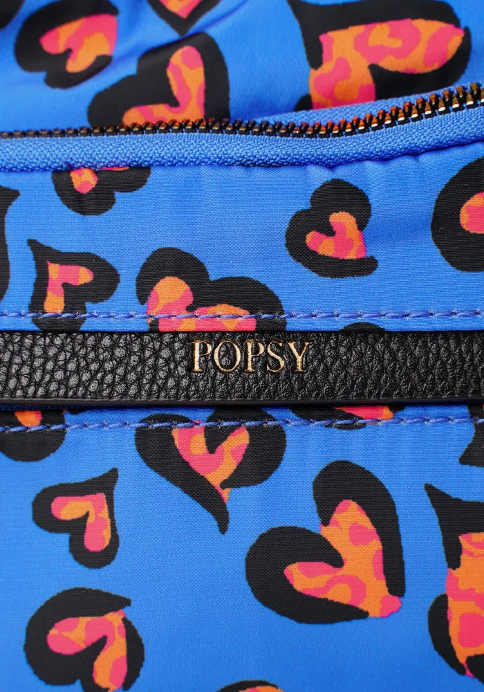 Blue Animal Heart Print Cross Body Bag