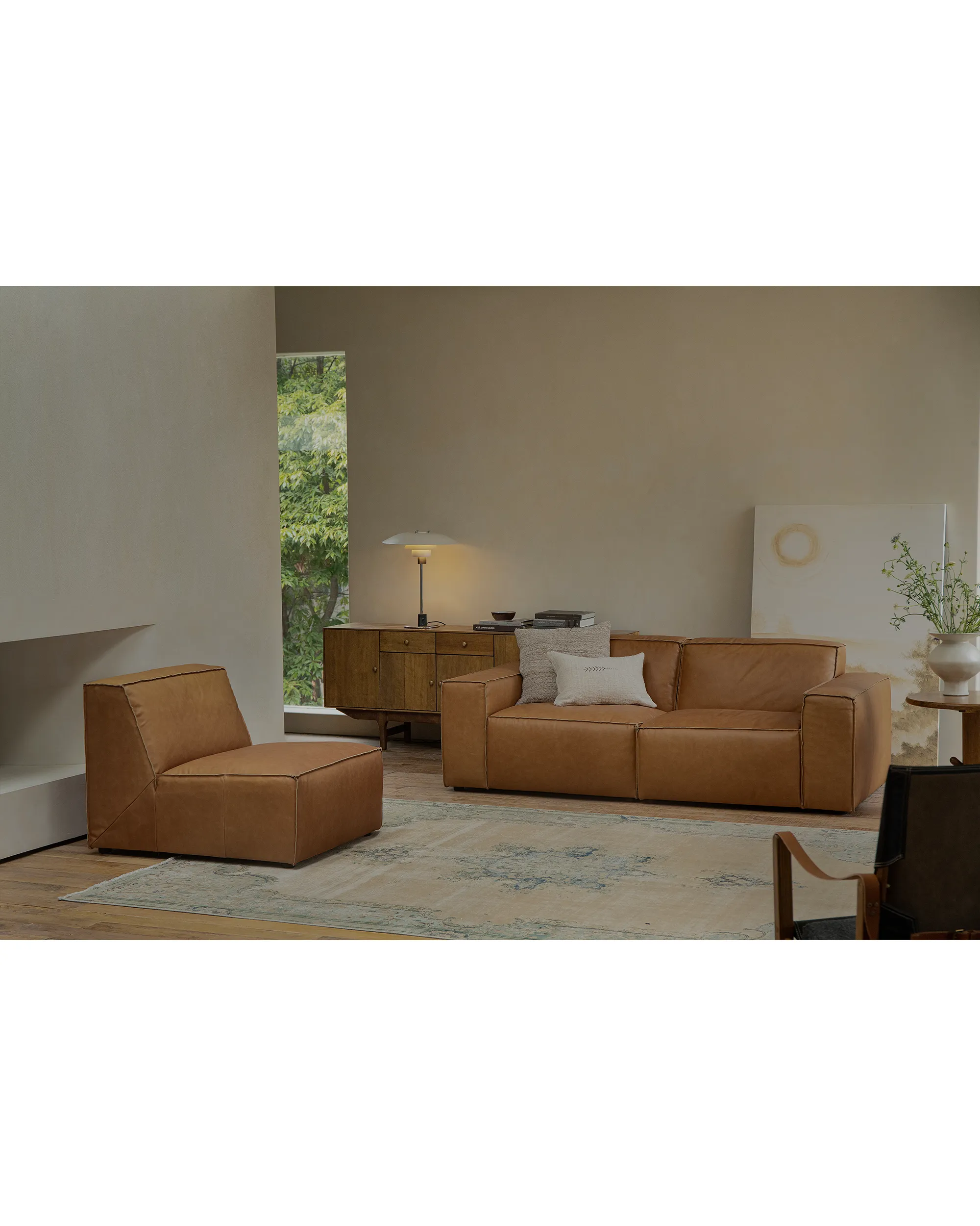 Botan Leather Sectional Sofa