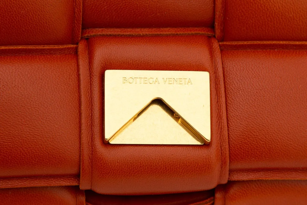 Bottega Veneta Orange Cassette Chain Handbag