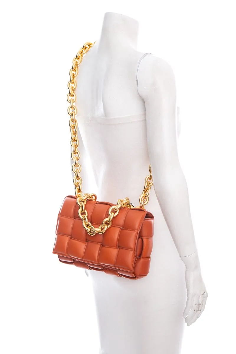 Bottega Veneta Orange Cassette Chain Handbag