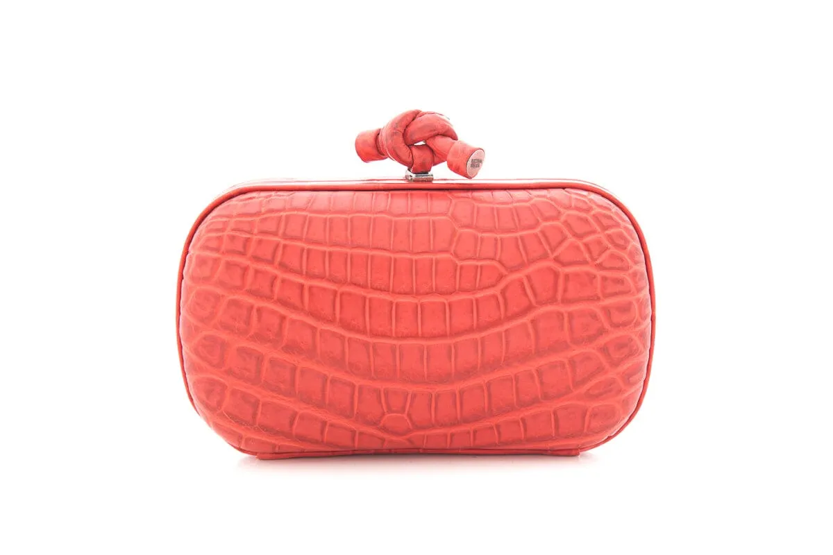 Bottega Veneta Red Embossed Clutch