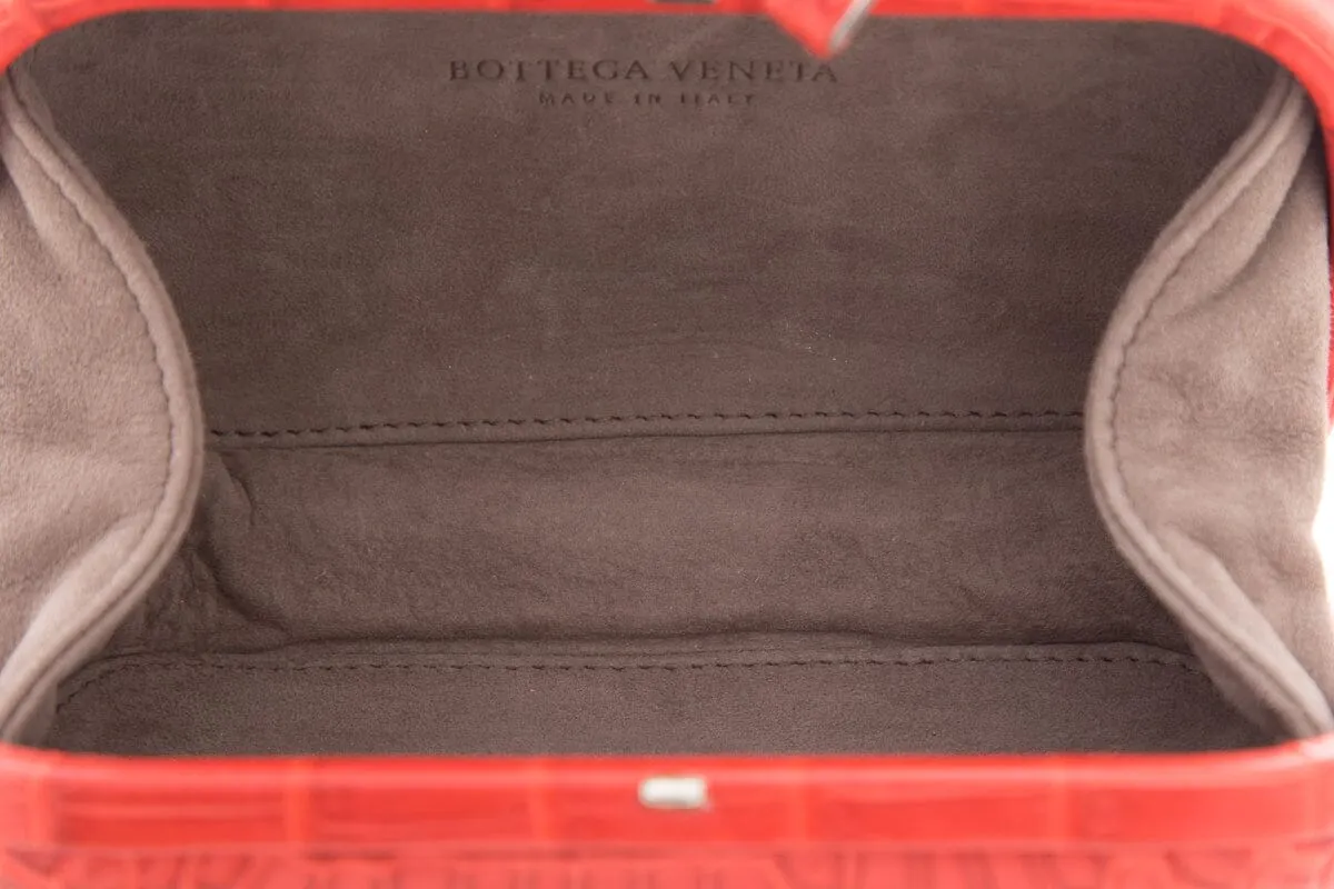 Bottega Veneta Red Embossed Clutch