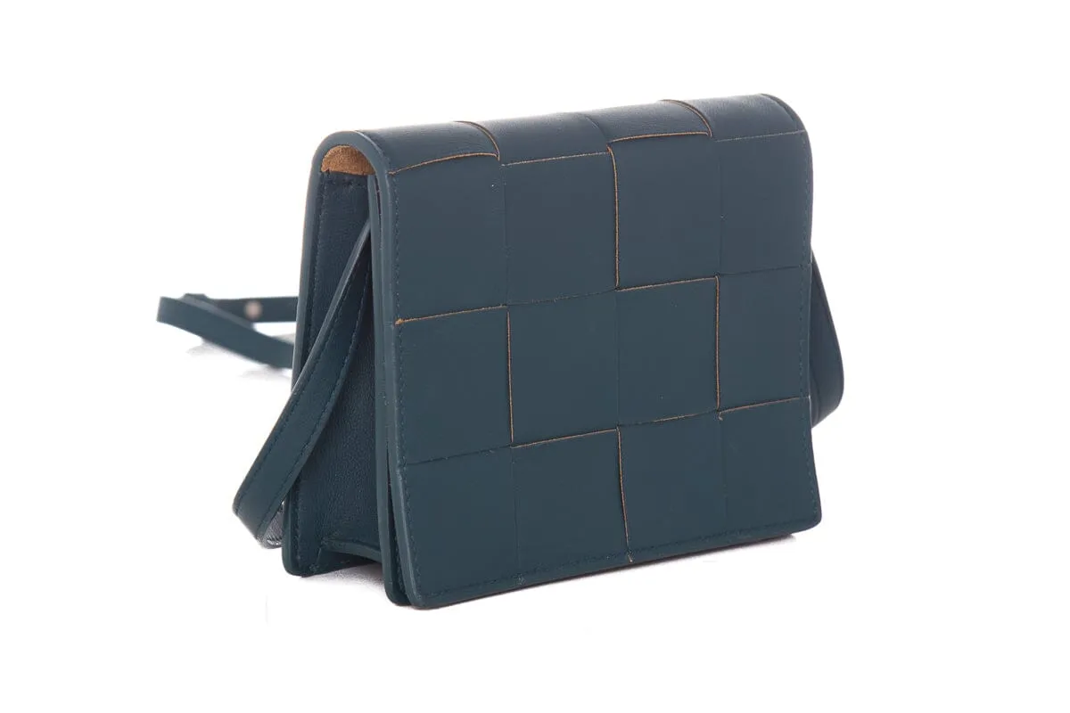 Bottega Veneta Teal Mini Cassette Cross-Body