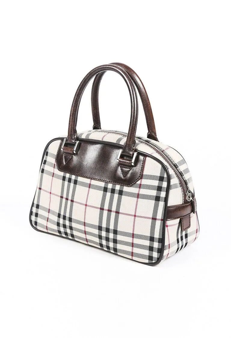 Burberry Checked Canvas Handbag