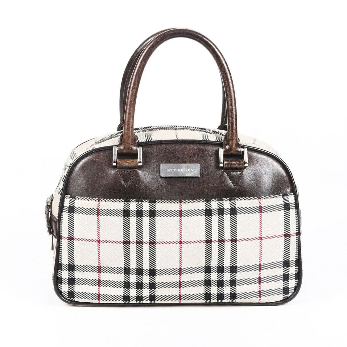 Burberry Checked Canvas Handbag