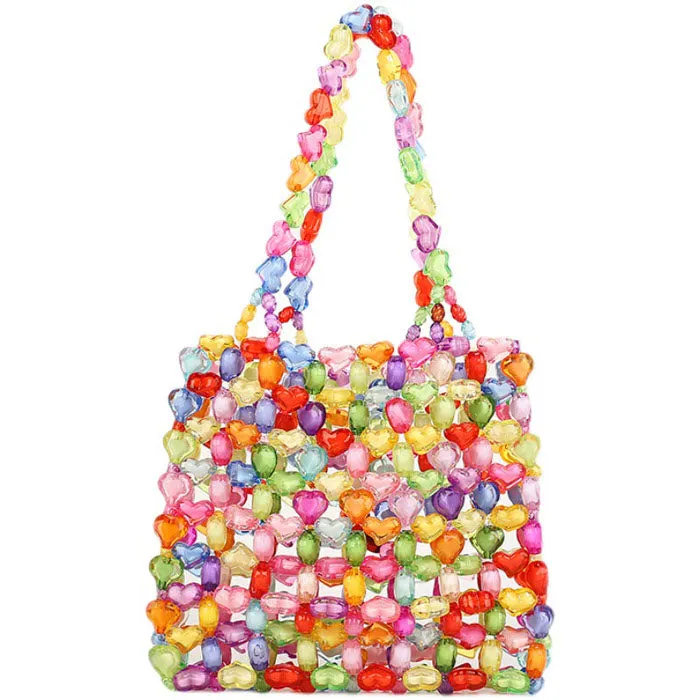 Candy Hearts Beaded Handbag