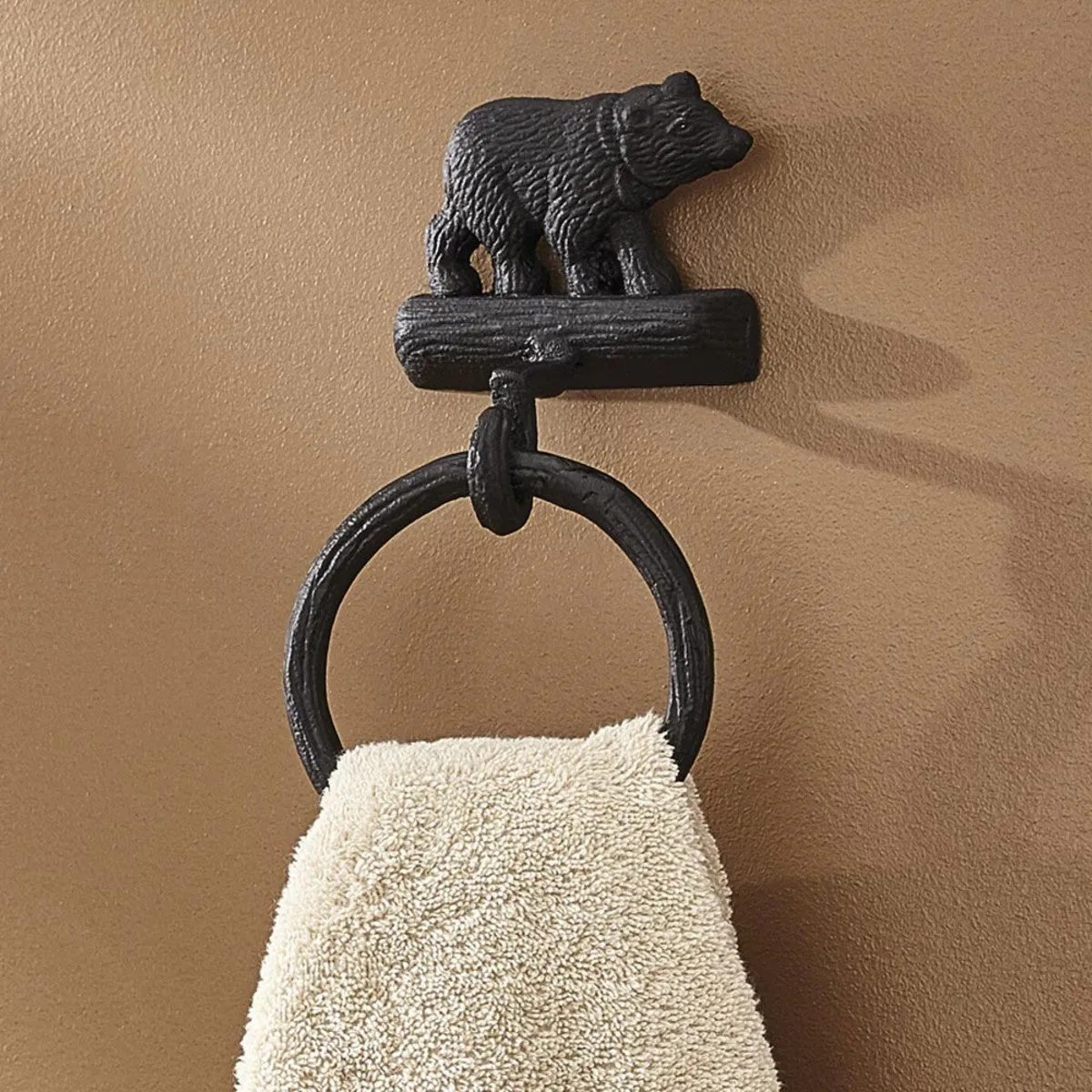 Cast Bear Towel Ring