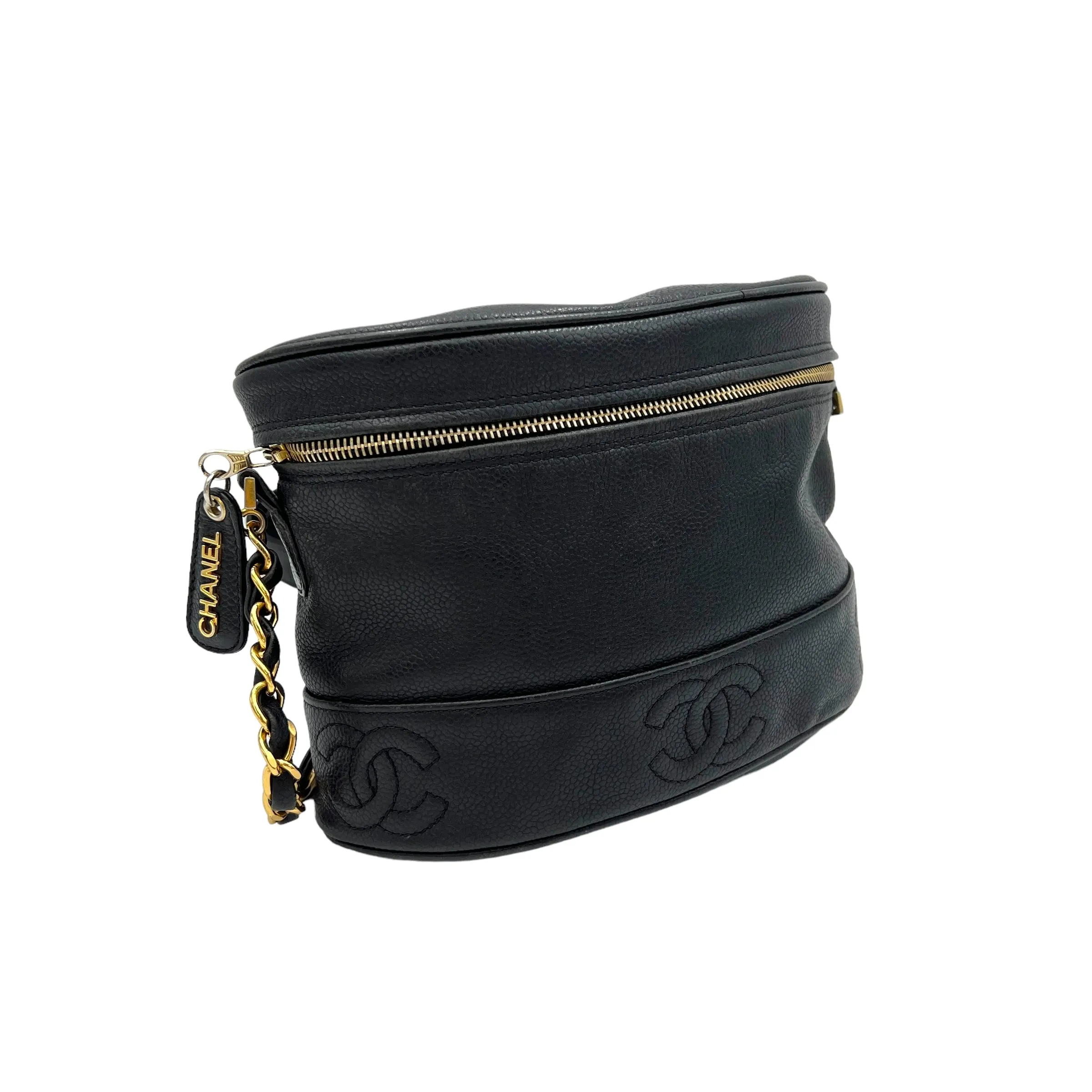 CC Crossbody Bag  Black in Caviar Leather , Gold Hardware