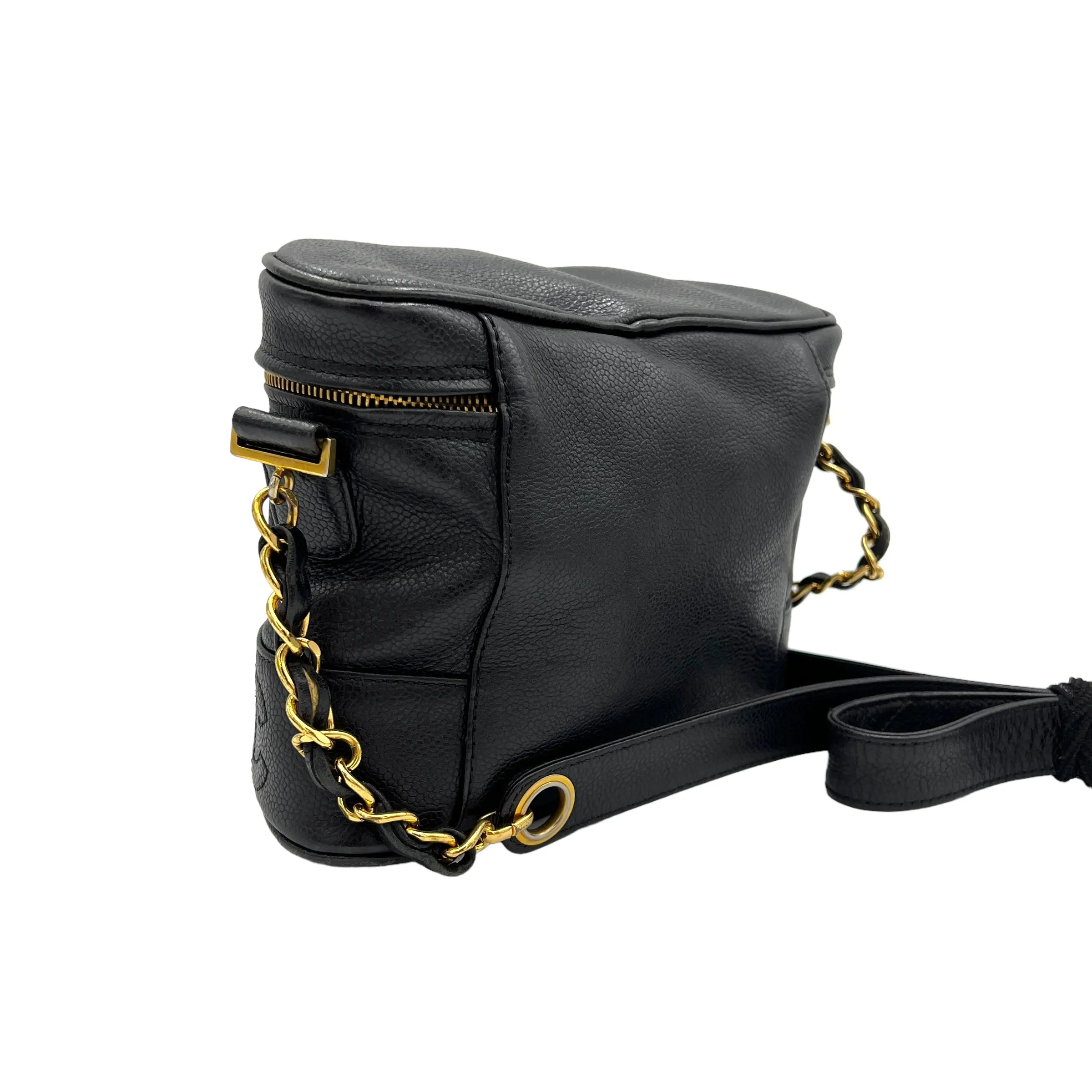 CC Crossbody Bag  Black in Caviar Leather , Gold Hardware