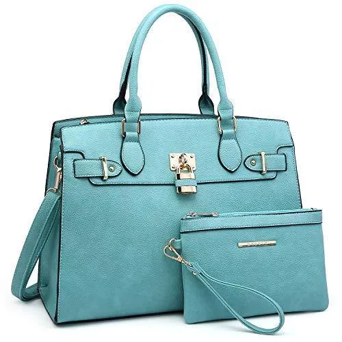 Classic Padlock Handbag with Matching Wallet