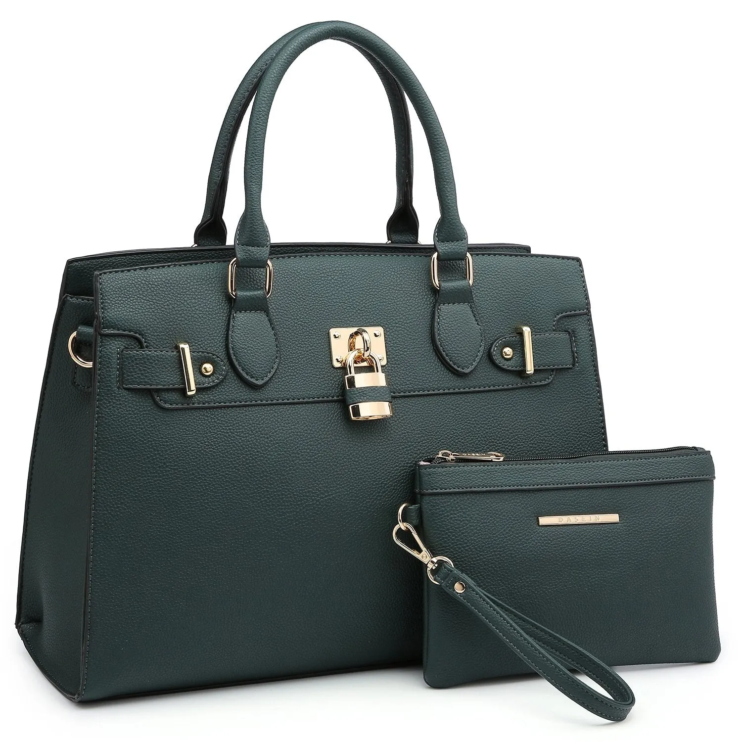 Classic Padlock Handbag with Matching Wallet