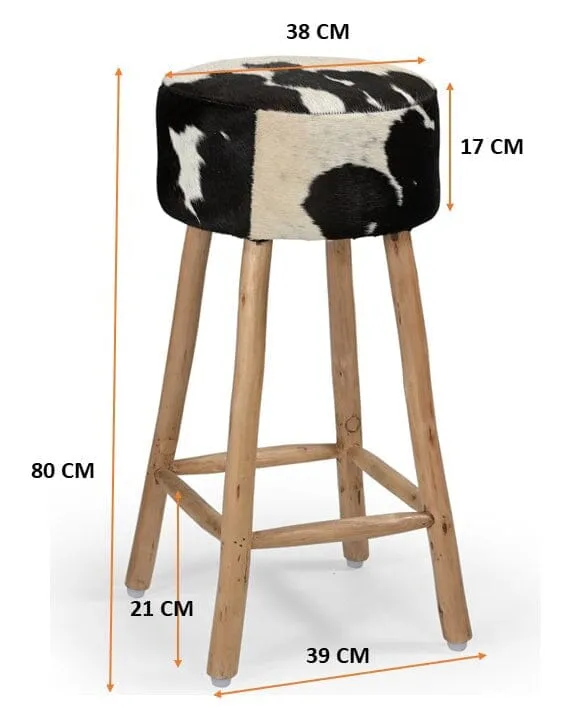 COWHIDE BAR STOOL