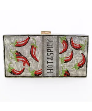 Crystal Embellished Hot & Spicy Evening Clutch