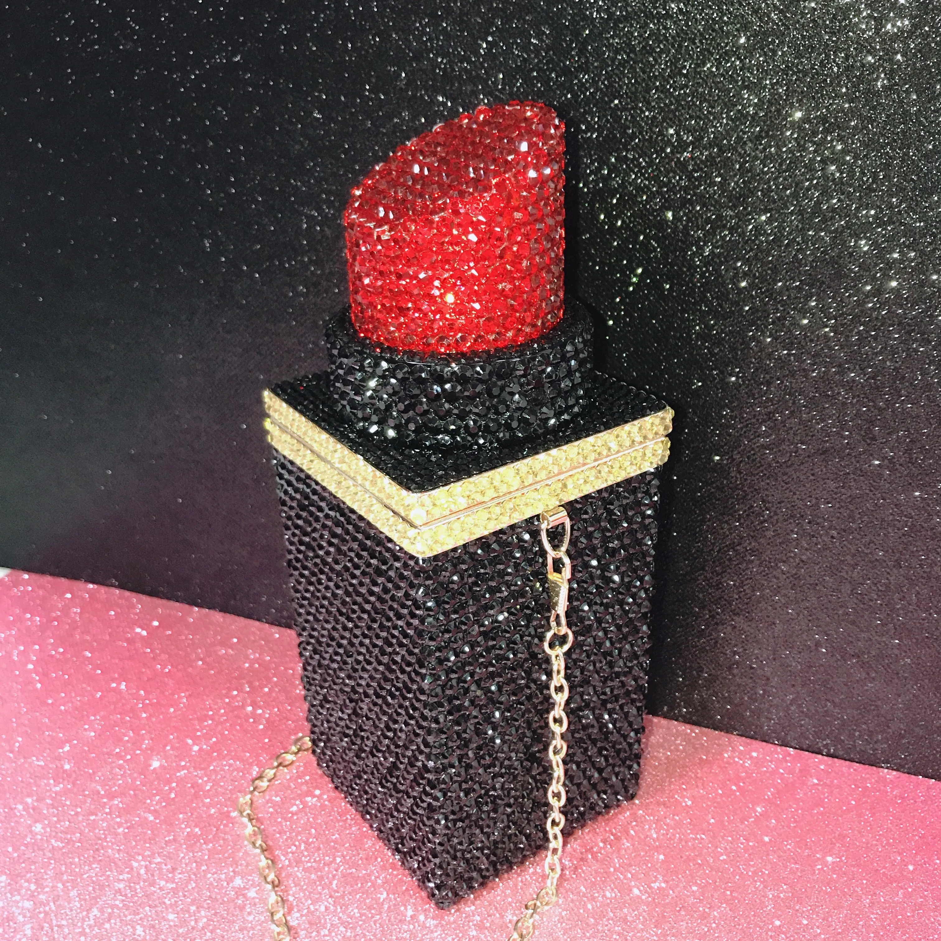 Custom Fashion Designer Rhinestone Lipstick Bag