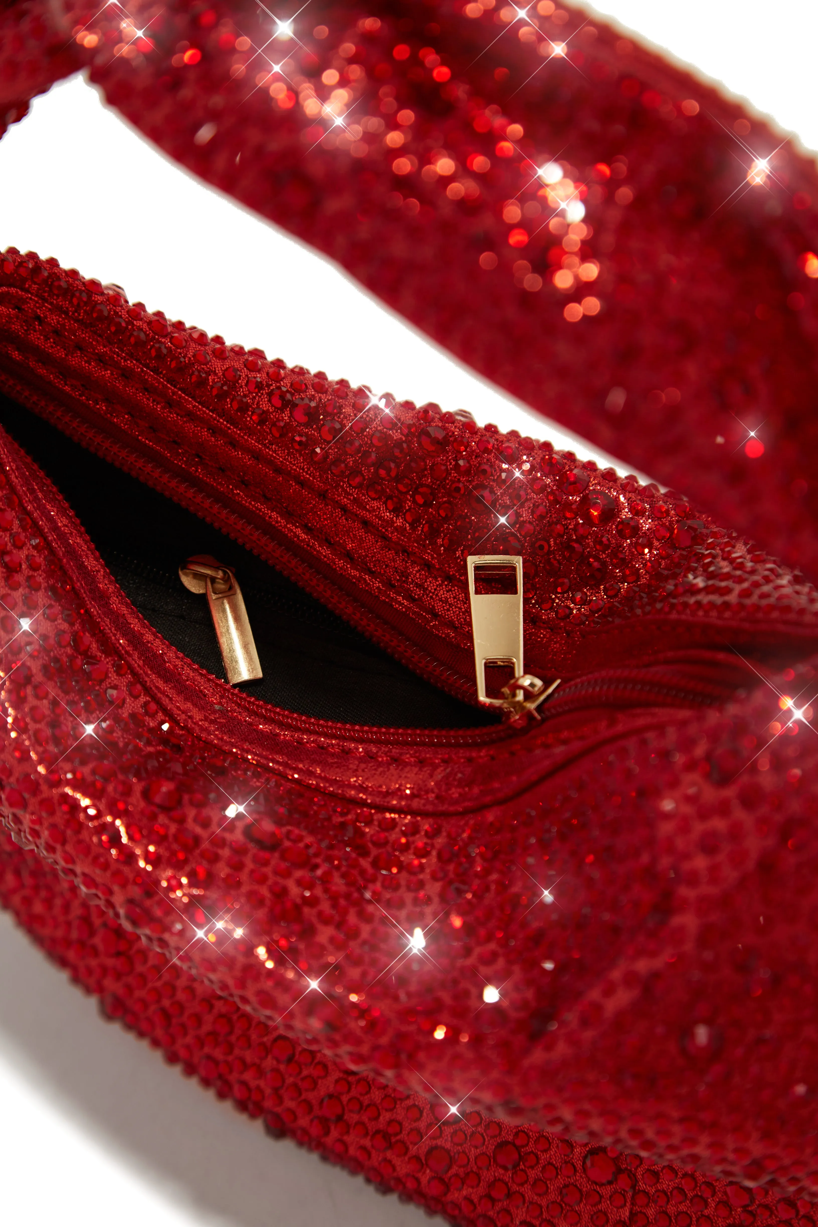 Day & Night Embellished Knot Handbag - Red