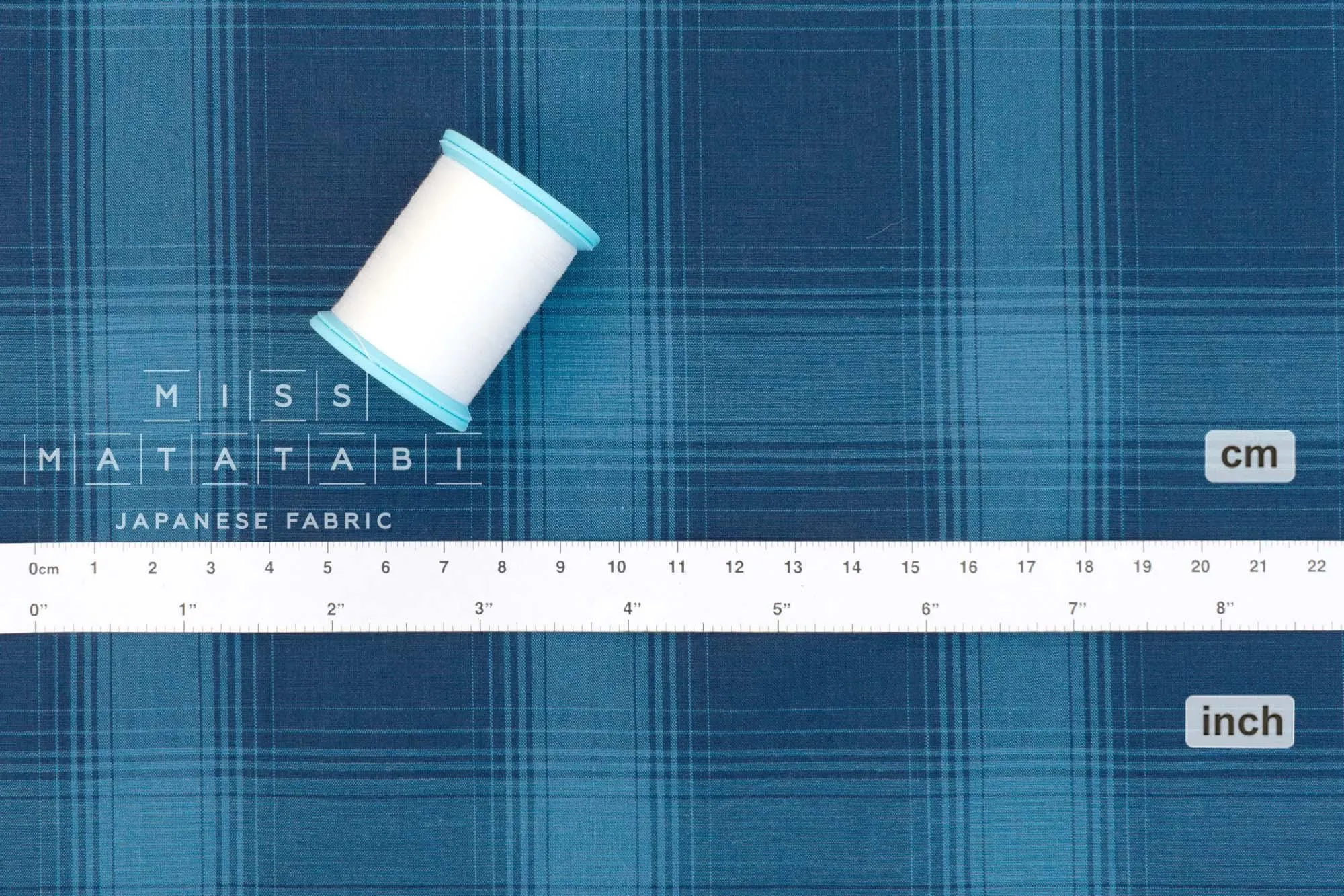 DEADSTOCK 100% Cotton Indigo Yarn-dyed - plaid