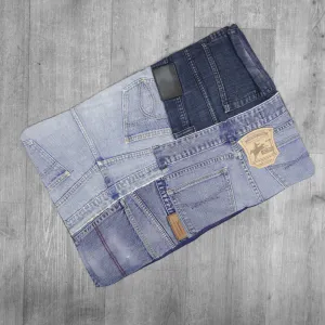 Denim Patchwork Cushion Cover - Design 3 - 58 x 40cm