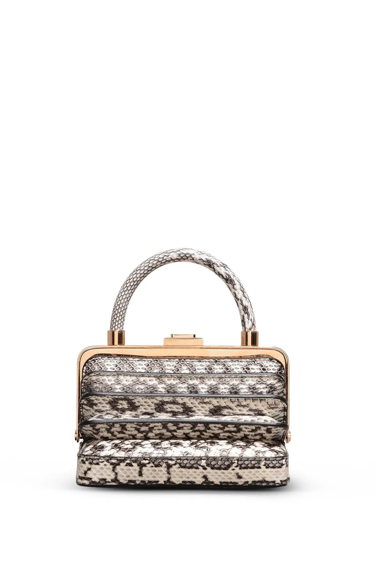 Diana Bag in Black & Ivory Snakeskin