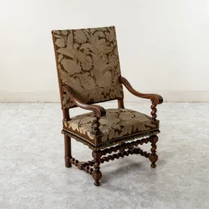 Hand Carved Walnut Armchair