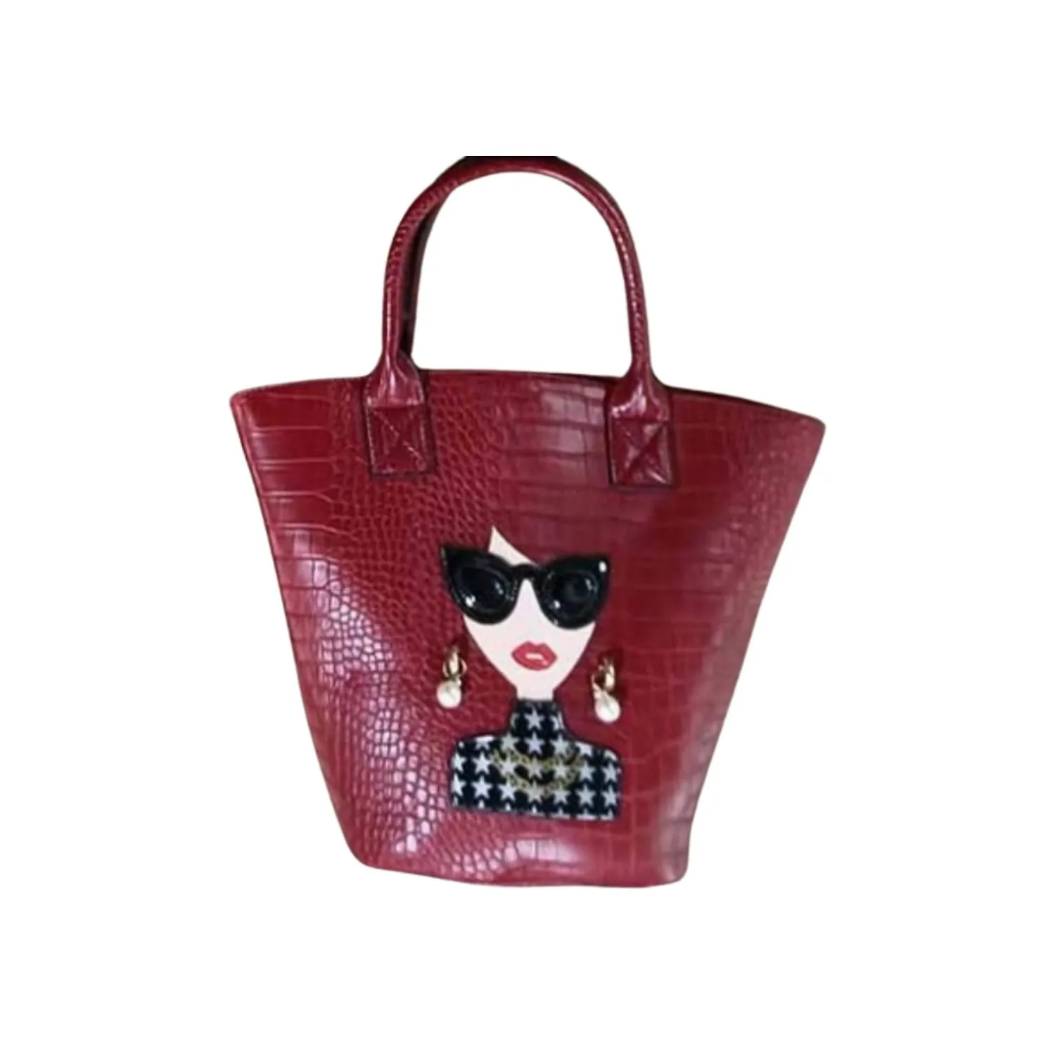 INS Gal With Pearl Earrings Tote Bag