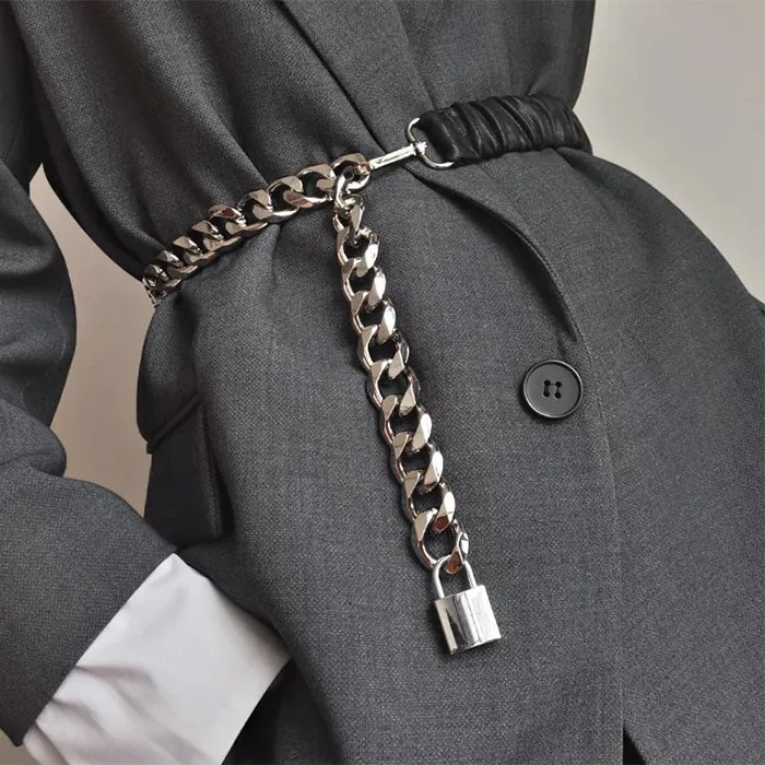 Lock Pendant Chain Belt