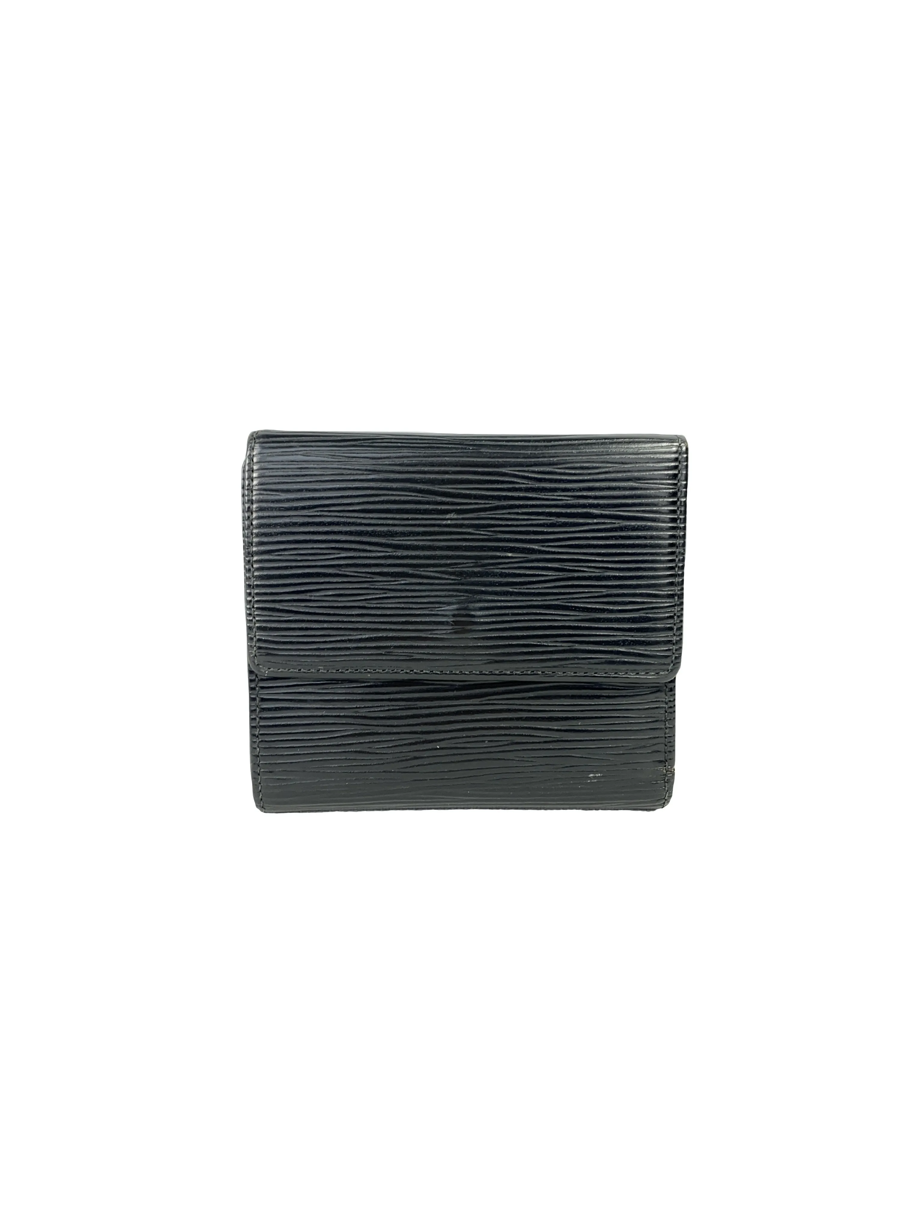 Louis Vuitton black Epi vintage elise wallet