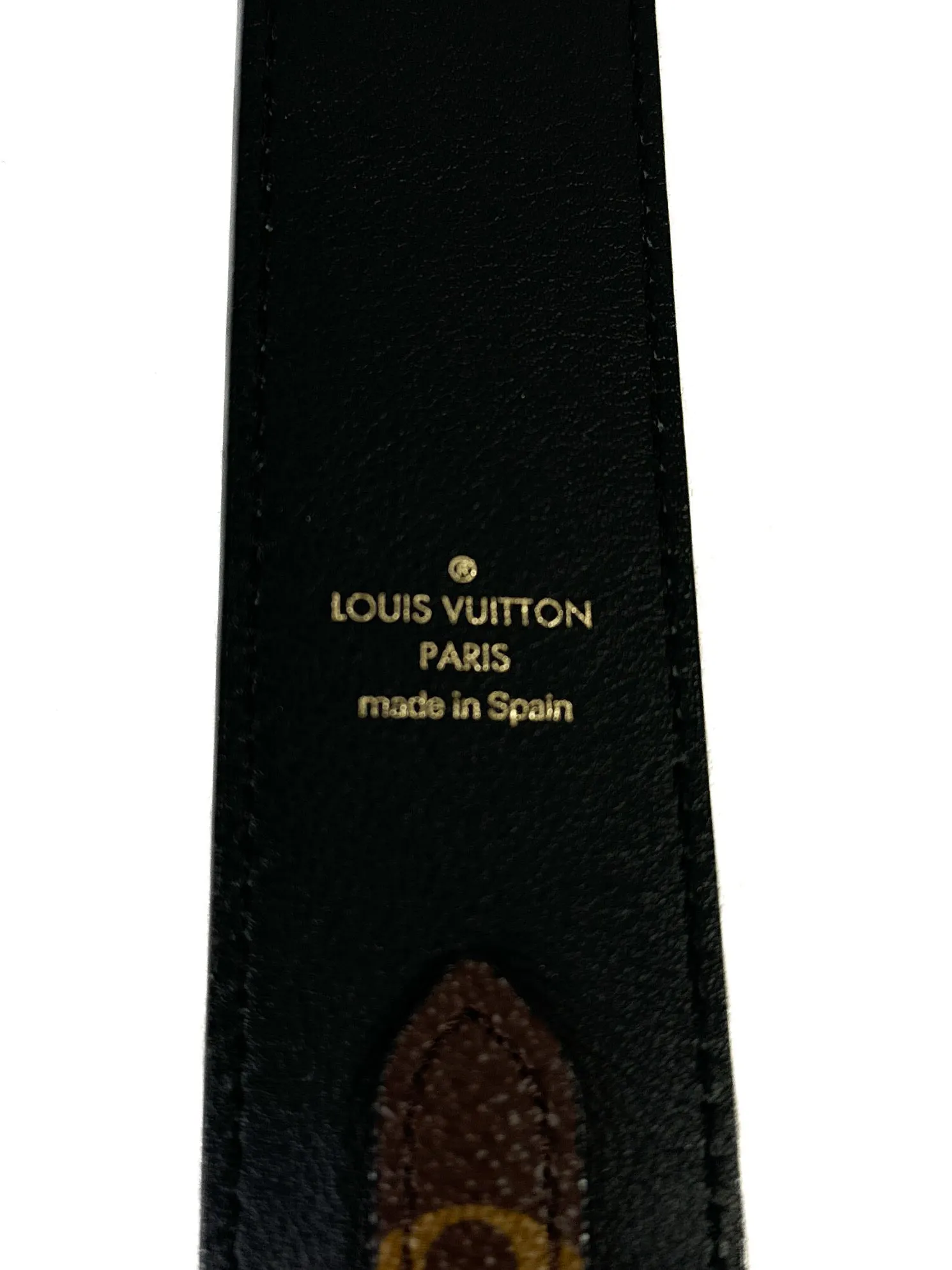 Louis Vuitton monogram brown black wide strap JO2288