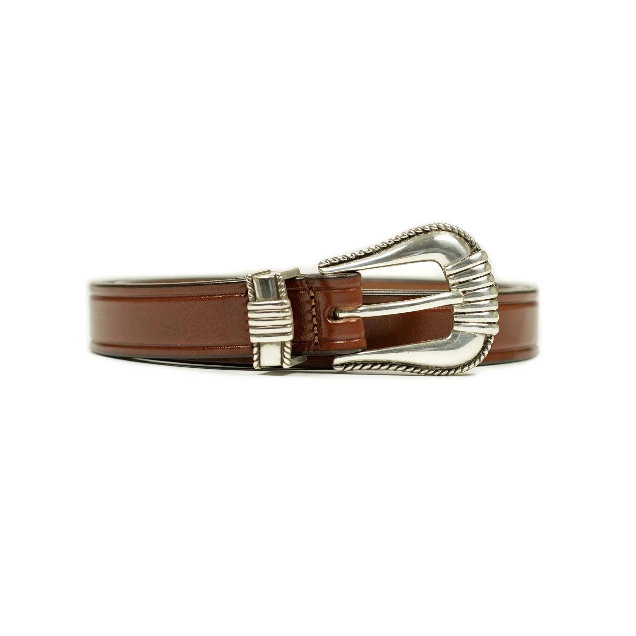 One-inch extended Western belt in oakbark brown leather (restock)