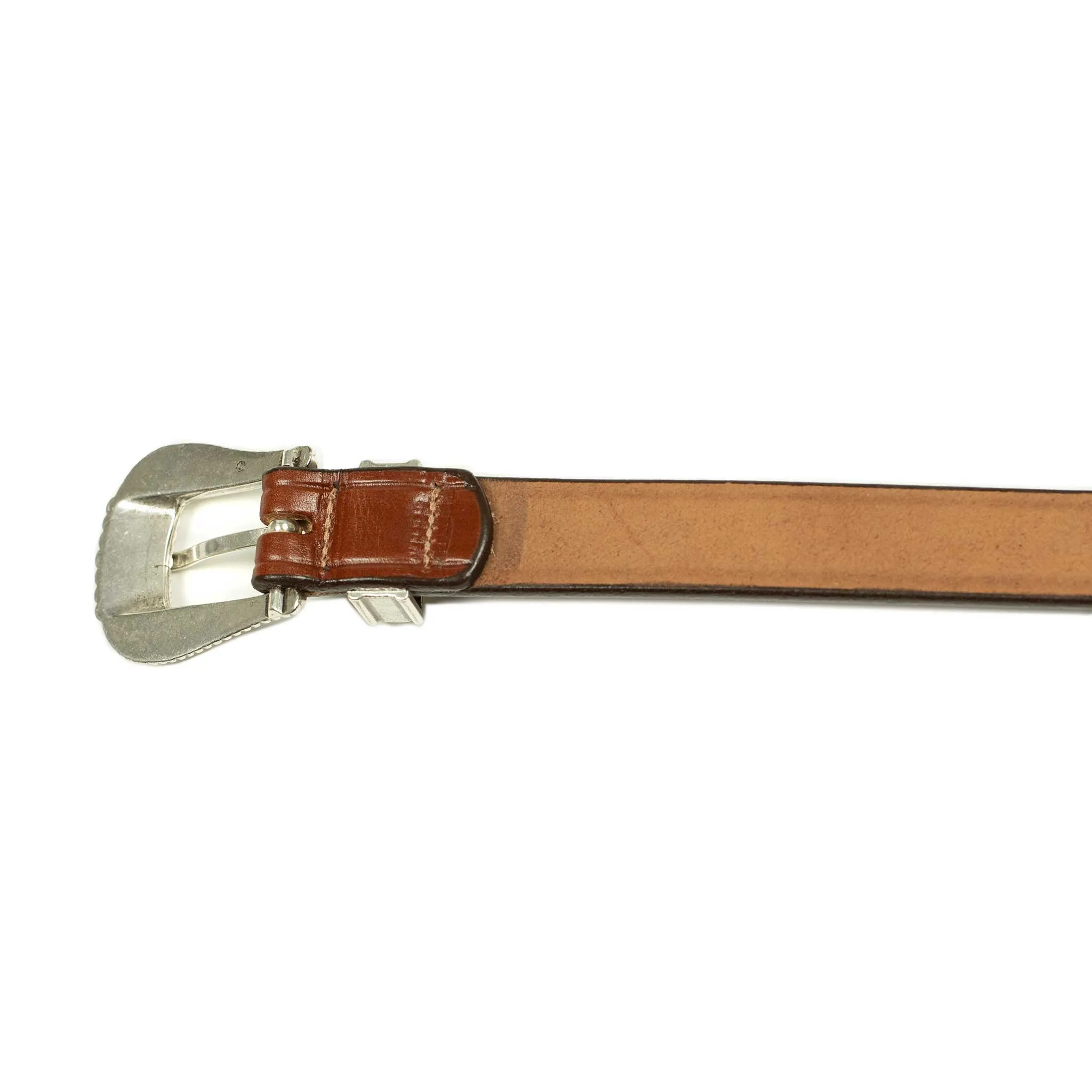 One-inch extended Western belt in oakbark brown leather (restock)