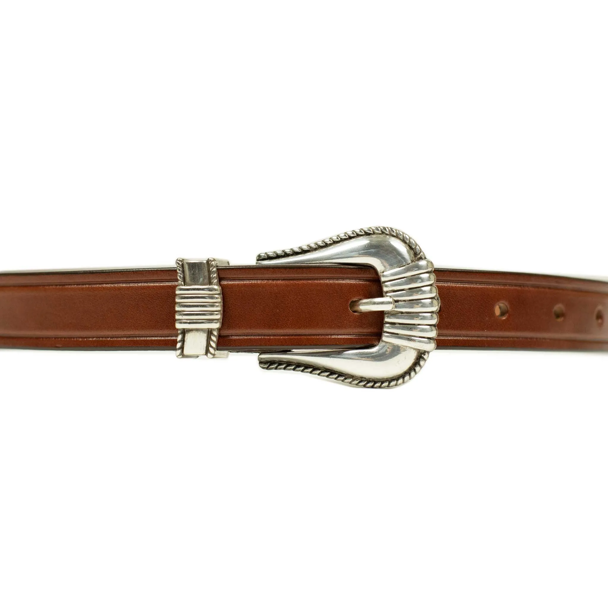 One-inch extended Western belt in oakbark brown leather (restock)