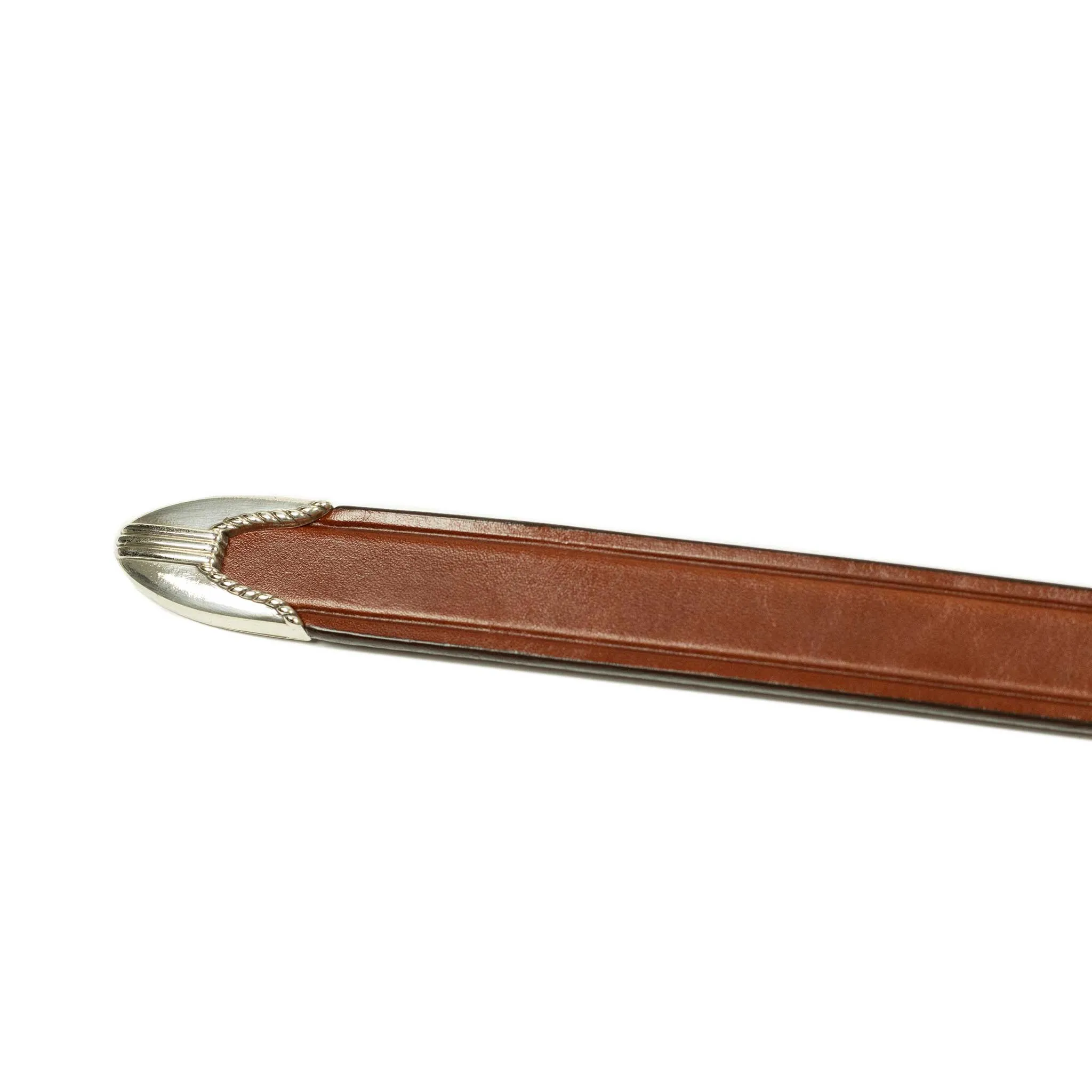 One-inch extended Western belt in oakbark brown leather (restock)