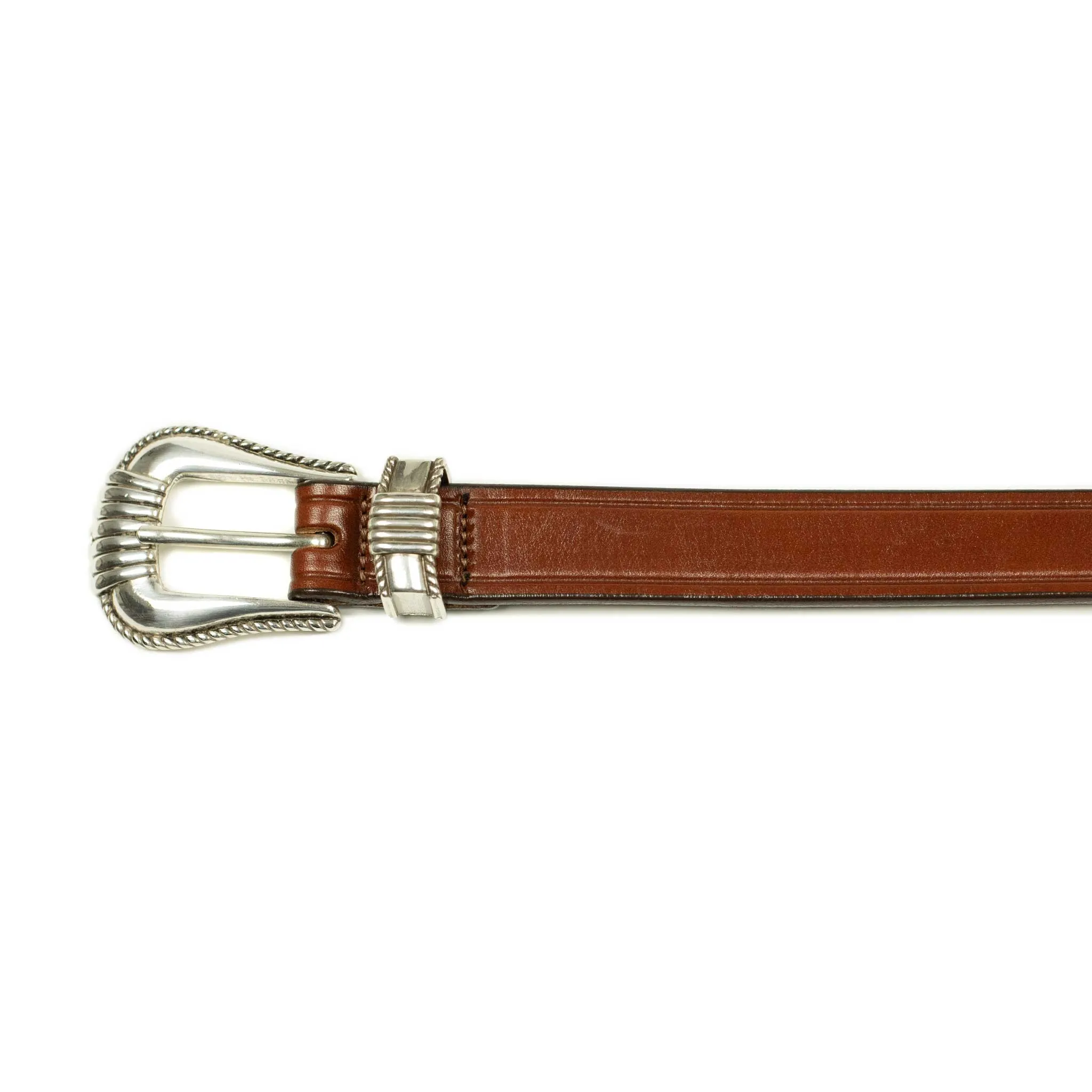 One-inch extended Western belt in oakbark brown leather (restock)