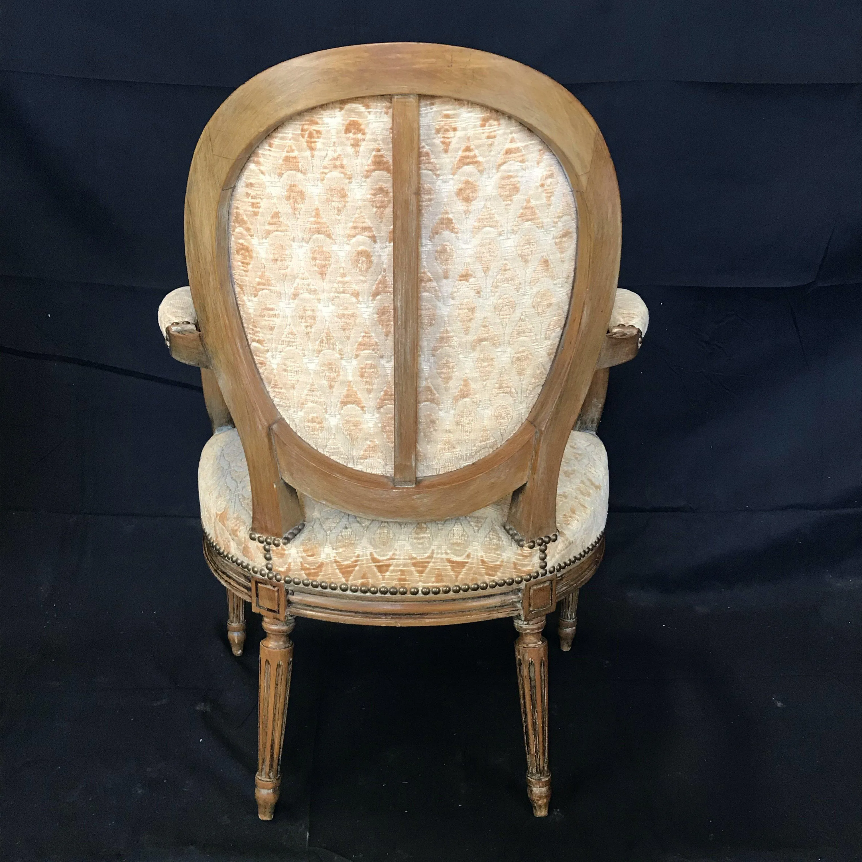 Pair of Walnut Louis XVI Armchairs or Fauteuils