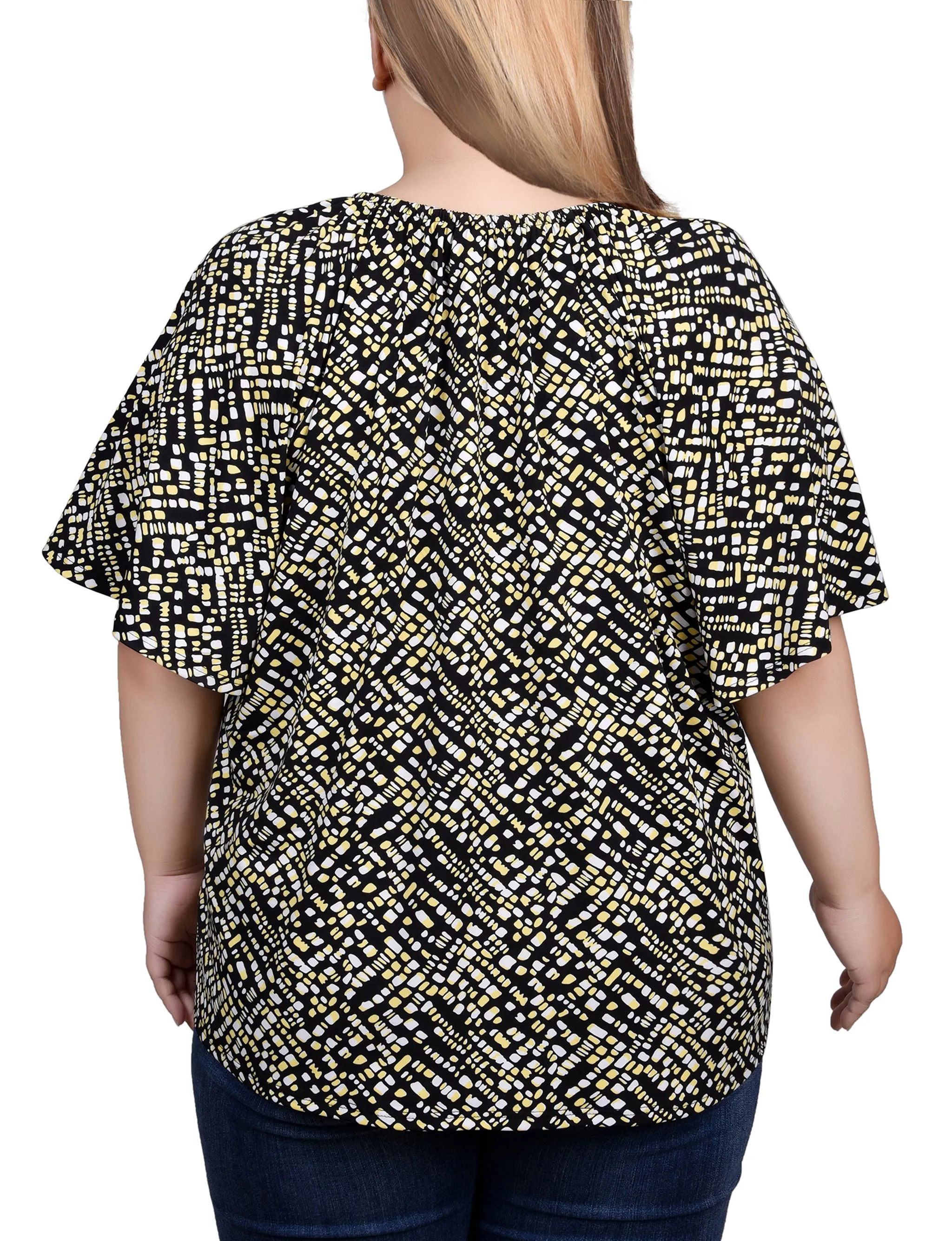 Plus Size Raglan Sleeve Top With Chain Details