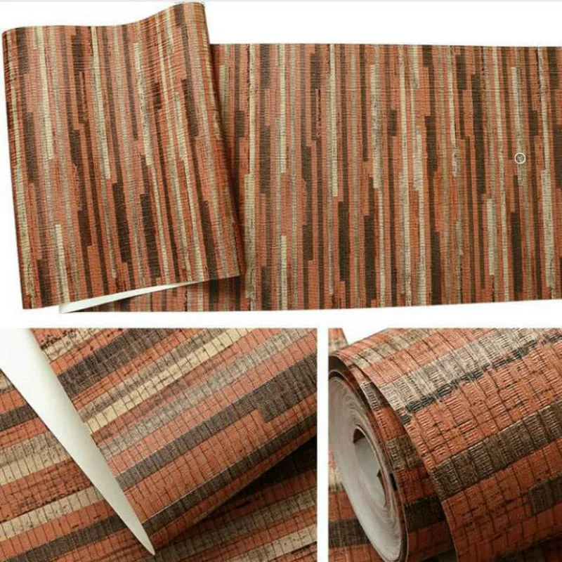 Rustic Colored Wood Horizontal Stripes Vinyl Wallpaper 3 Color Options (5.3 ㎡)