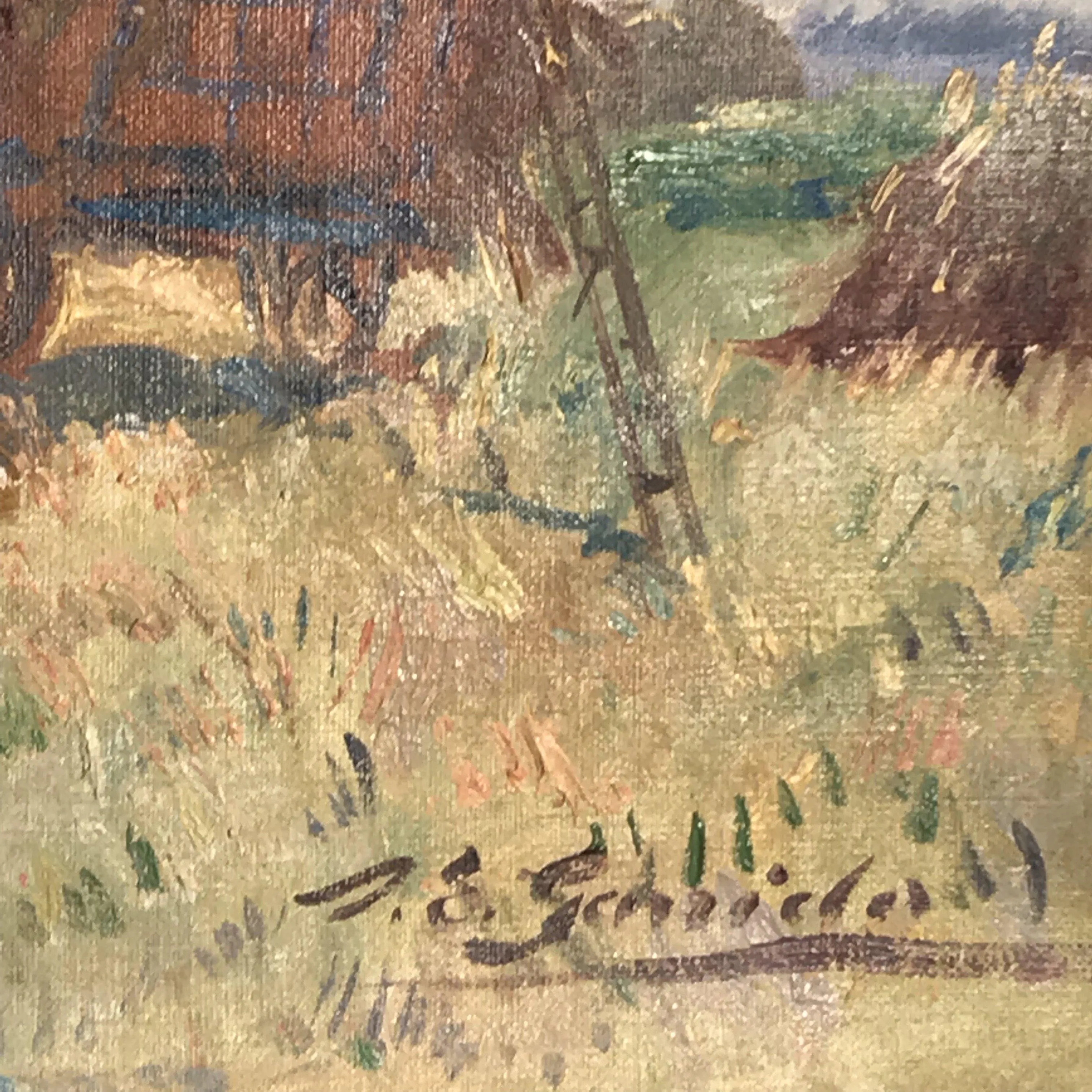 Signed French Impressionist Oil Painting: "Haying" by Listed Artist Louis Edouard Garrido (1893-1982)