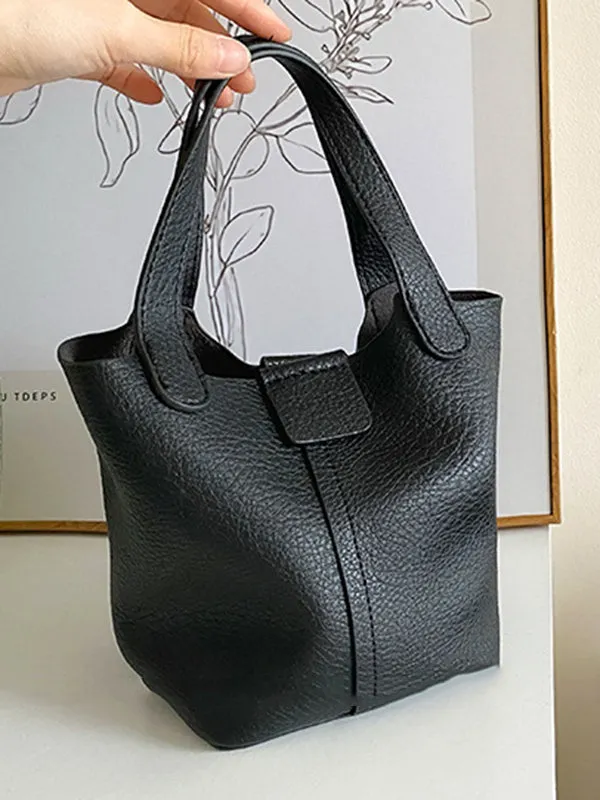 Simple Casual Chic PU Solid Color 2 Pieces Bags Accessories