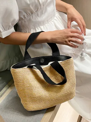 Simple Casual Vacation Weave Bag