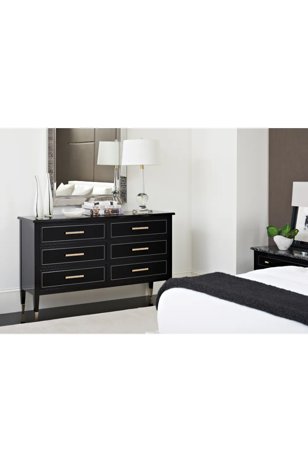 Solid Wood Black Dresser | Caracole The Little Black Dresser