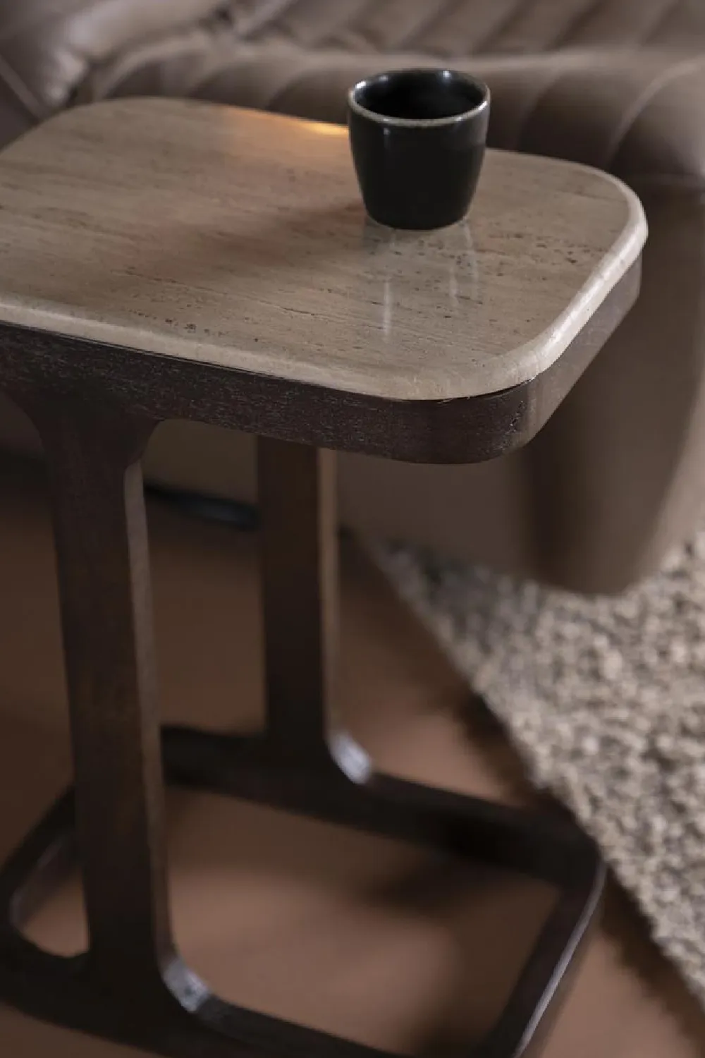 Travertine End Table | Eleonora Tyler