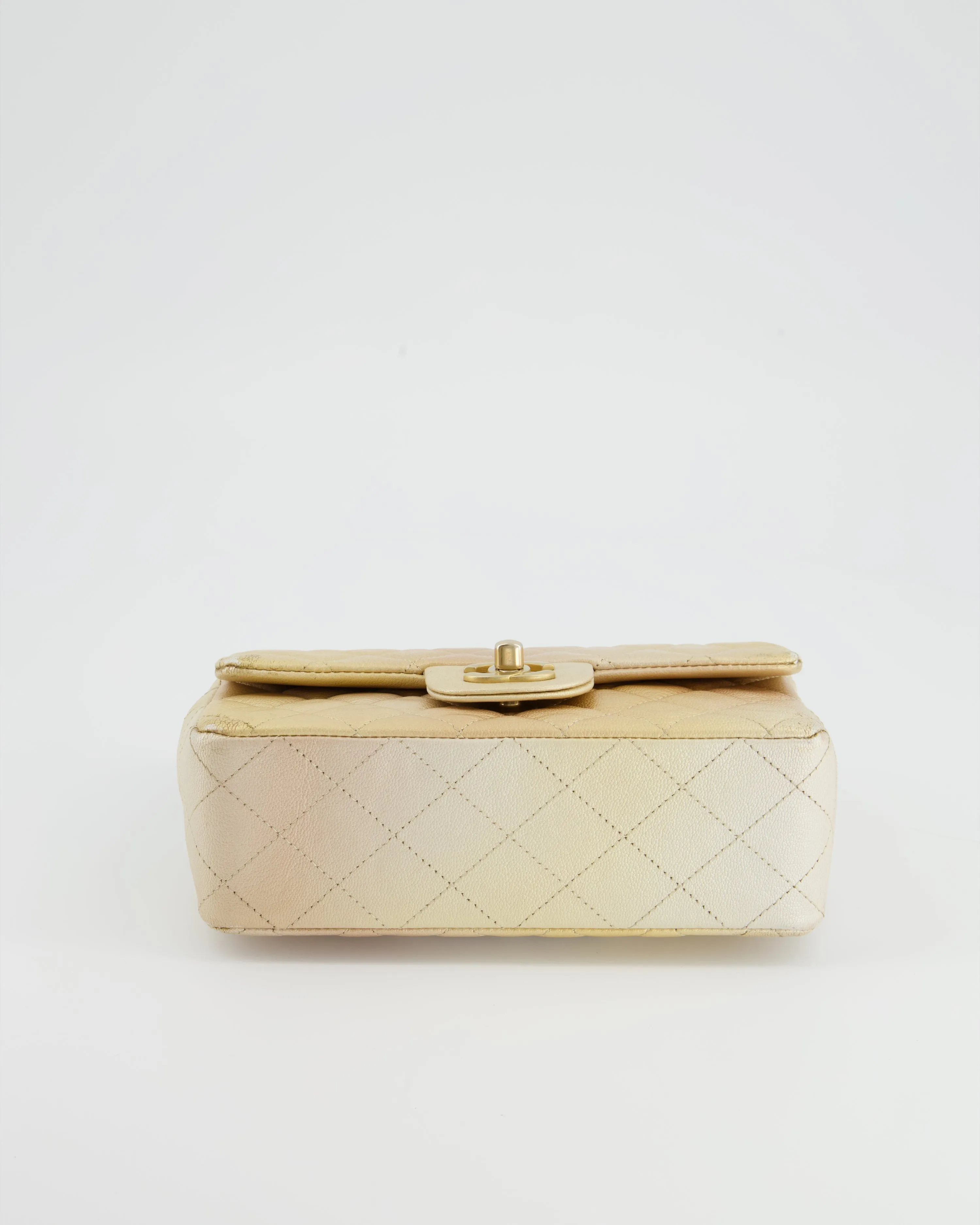 *UNICORN* Chanel Metallic Gold Ombre Mini Rectangular in Aged Calfskin with Brushed Gold Hardware