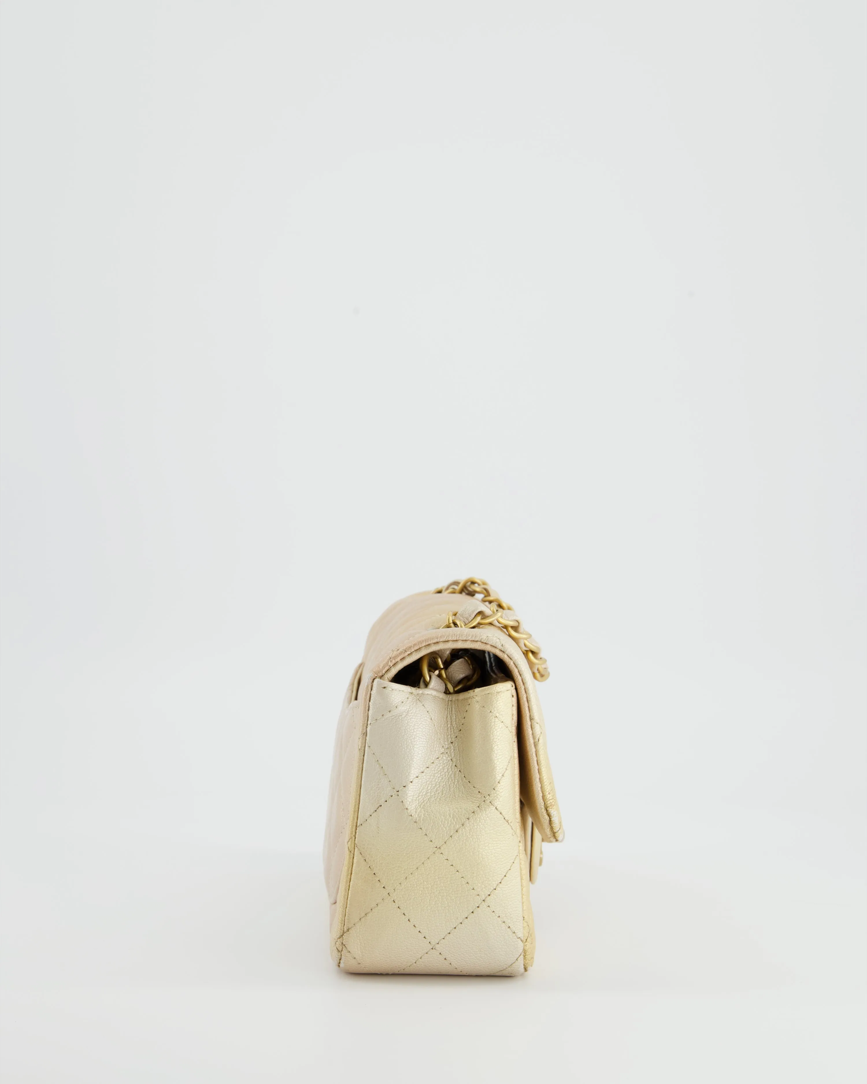 *UNICORN* Chanel Metallic Gold Ombre Mini Rectangular in Aged Calfskin with Brushed Gold Hardware