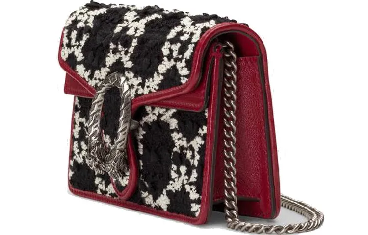 (WMNS) GUCCI Dionysus Tiger Head Logo Chain Shoulder Messenger Bag Mini Black / Red 476432-HS8AN-1164