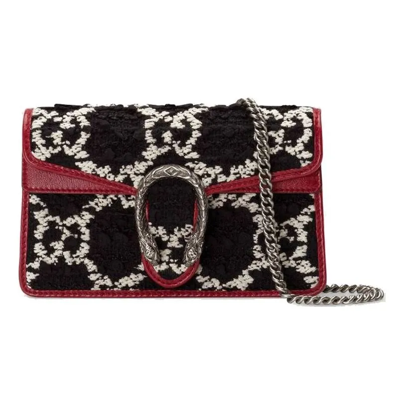 (WMNS) GUCCI Dionysus Tiger Head Logo Chain Shoulder Messenger Bag Mini Black / Red 476432-HS8AN-1164