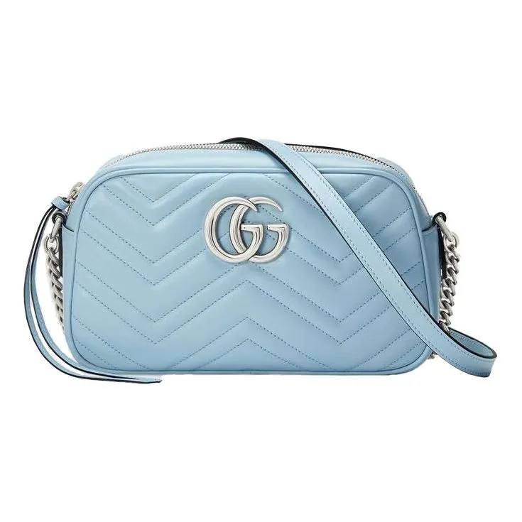 (WMNS) GUCCI GG Marmont Series Bag Small-Size Blue 447632-DTD1Y-4928