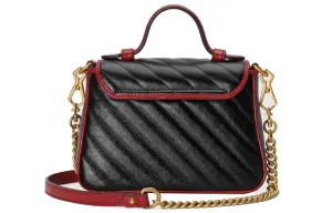 (WMNS) GUCCI GG Marmont Series mini hand Bag Single Shoulder Bag Black 583571-0OLFX-8277