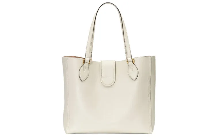 (WMNS) GUCCI Gold Label Logo Leather Tote Shoulder Bag Small White Handbag 652680-1U10T-9022