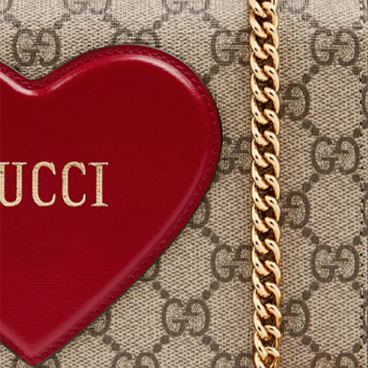 (WMNS) GUCCI Logo 3D Love Canvas Chain Shoulder Messenger Bag / Red Valentine's Day limited 648948-20QAS-8570